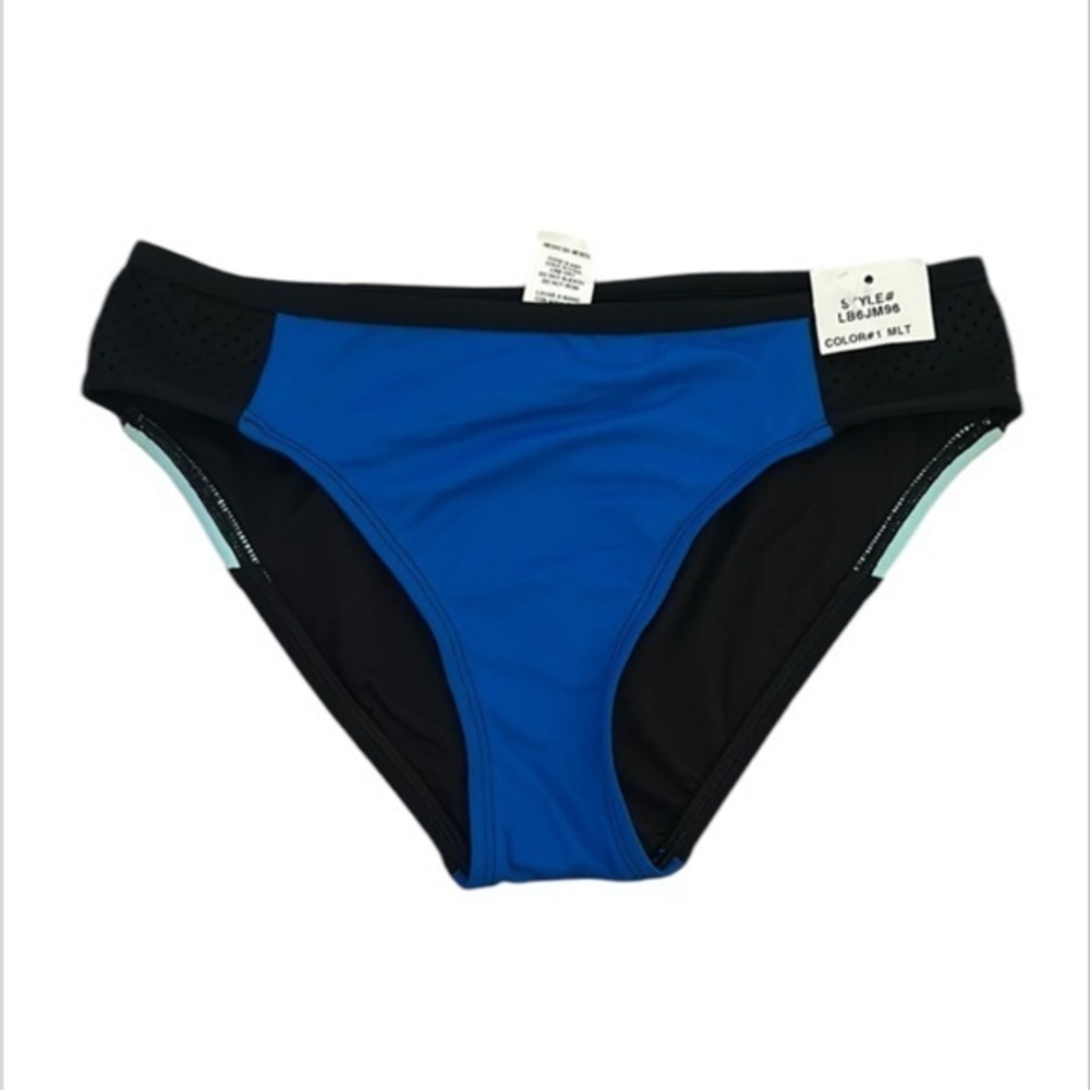 La Blanca black and blue swim bikini bottoms size 6